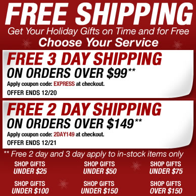 Get your Holiday gifts on time with free shipping