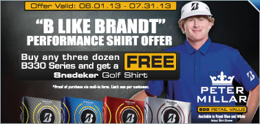 Free Peter Millar Shirt With Purchase of Any Three Dozen B330 Golf Balls