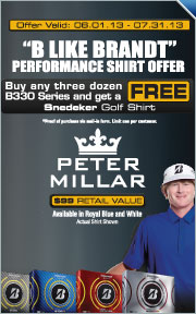 Free Peter Millar Shirt With Purchase of Any Three Dozen B330 Golf Balls