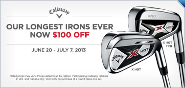 $100 Instant Rebate on Callaway X Hot & X Hot Pro Iron Sets